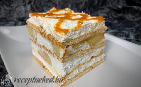 Karamellás, almás kocka