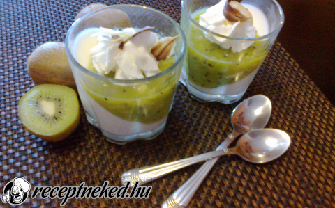 Fehércsokis, kivis panna cotta