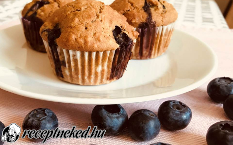 Áfonyás, vaníliás, zabpelyhes muffin