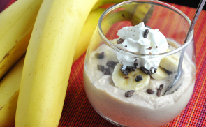 Banános tofu puding