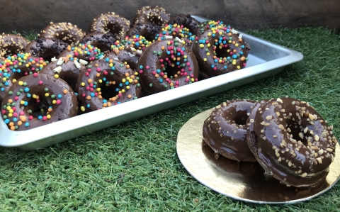 Mogyorókrémes donut sütőben sütve