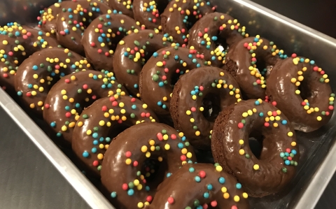 Mogyorókrémes donut sütőben sütve