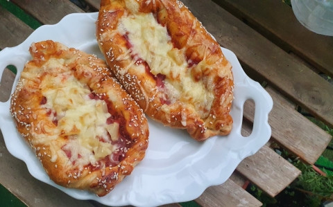 Pizzacsónak Hawaii módra
