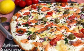 Sajtkrémes lazacos pizza