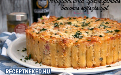 Tortiglioni torta szarvasgombás baconos sajtszósszal