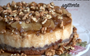 Karamellás almás sajttorta