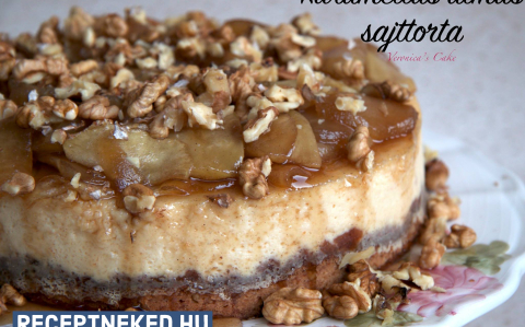 Karamellás almás sajttorta