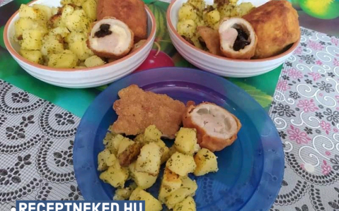 Petrezselymes burgonya és aszalt szilvával töltött karaj