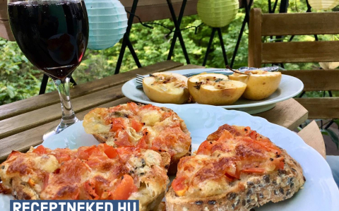 Bruschetta kéksajttal