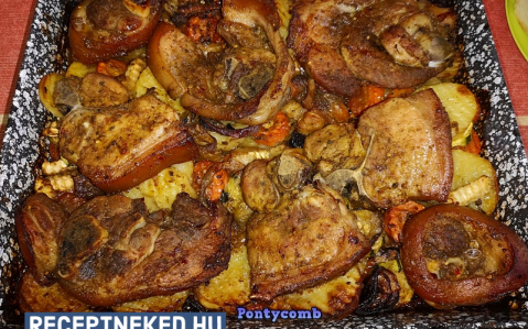 Sültcsülök zöldségágyon