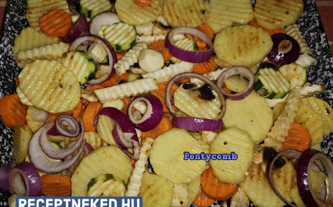 Sültcsülök zöldségágyon