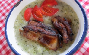 Tökfőzelék grillezett oldalassal