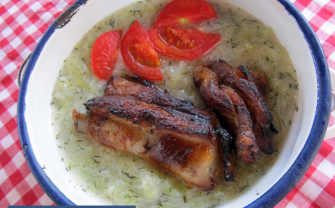 Tökfőzelék grillezett oldalassal