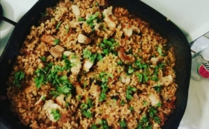Pulykás-paradicsomos bulgur