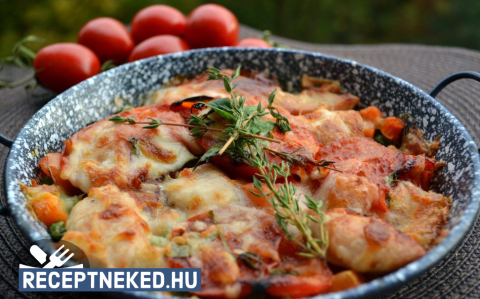 Mozzarellás-zöldséges pulykamell
