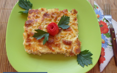 Sajtkrémben sült zöldbabos hús
