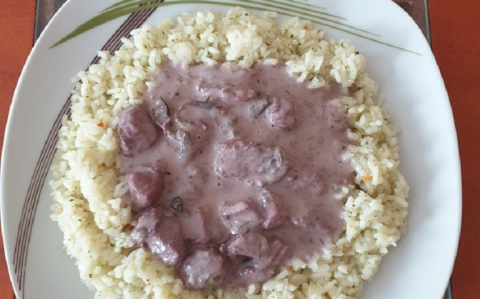 Vörösboros, tejszínes pulykamell