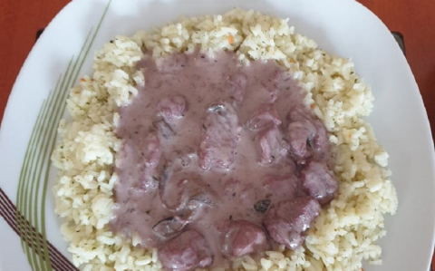 Vörösboros, tejszínes pulykamell