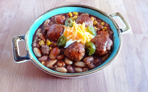 Pulykagombócos chilis bab