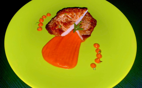 Pulykamell szelet sültpaprika krémmel