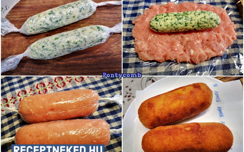 Sajttal és fűszeres vajjal töltött pulykamellrudak