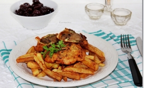 Rántott pulykamáj sajtos-zöldfűszeres bundában