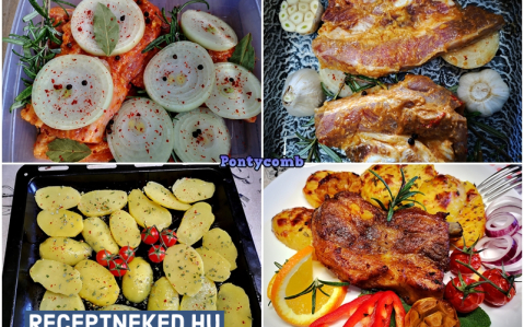 Sült oldalas rozmaringos steak burgonyával
