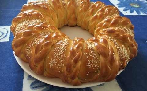 Kalácskoszorú fonással