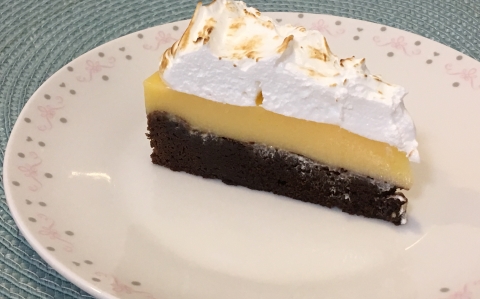 Citromkrémes brownie torta