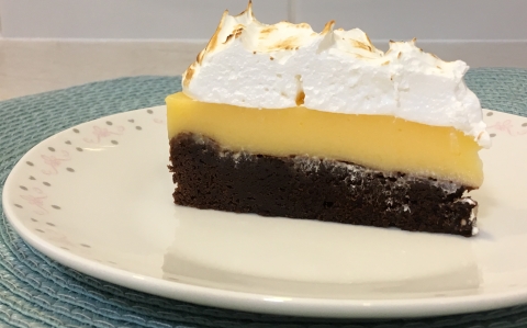 Citromkrémes brownie torta