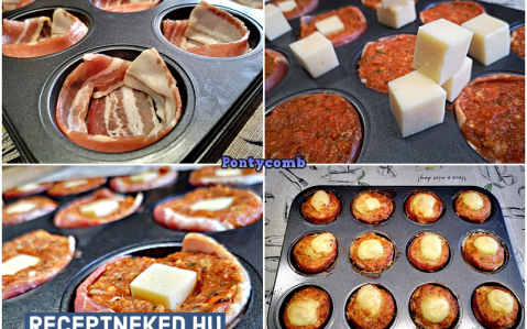 Sajtos pulykamuffin baconköntösben