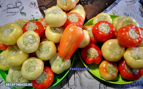 Káposztával töltött almapaprika (savanyúság)