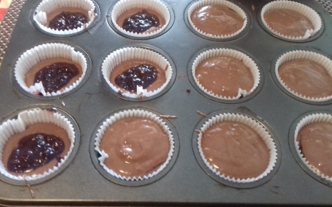 Lekvárral töltött mézeskalács muffin
