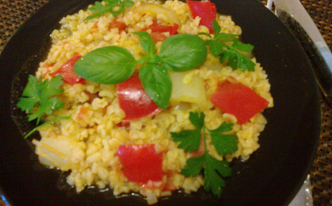 Török lecsós bulgur