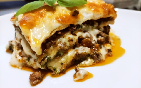 Szaftos, spenótos lasagne