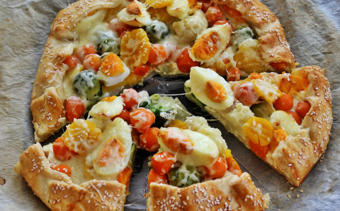 Zöldséges-tojásos galette