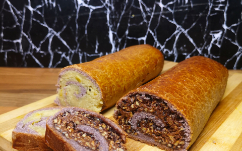 Marcipános-narancsos és nutellás-mogyorós bejgli