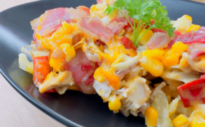 Zöldséges-csirkés casserole