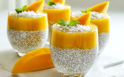 Mangós-kókuszos chia puding