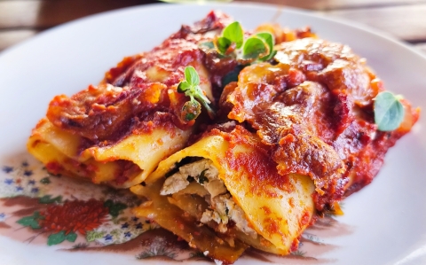 Spenótos ricottás cannelloni